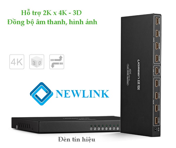 Bộ chia 1 ra 8 cổng HDMI Chính hãng Ugreen 40203 Cao cấp